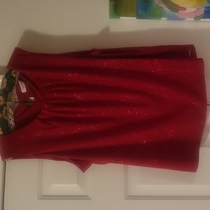 Sparkly red sleeveless top
